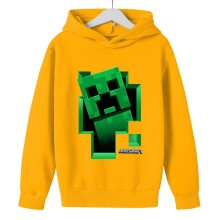 (Yellow, Child 130cm) Minecraft Game Kids Hoodies Sweatshirts Pullovers Casual Jumper Hooded Tops