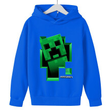 (Blue, Child 130cm) Minecraft Game Kids Hoodies Sweatshirts Pullovers Casual Jumper Hooded Tops