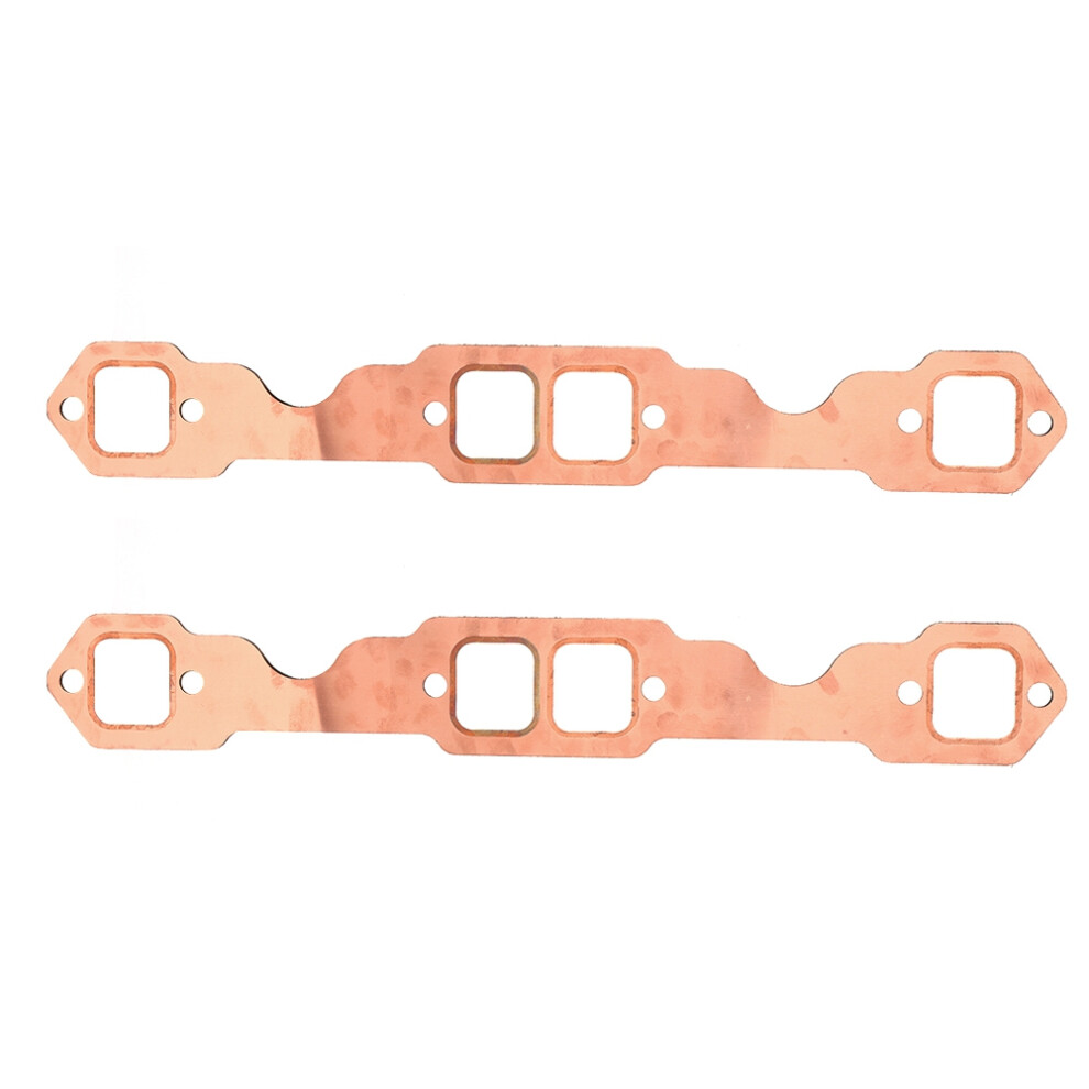 2Pcs Copper Exhaust Gaskets Fit For Sbc Chevy 283-350 383 400 Engines 9411341348972