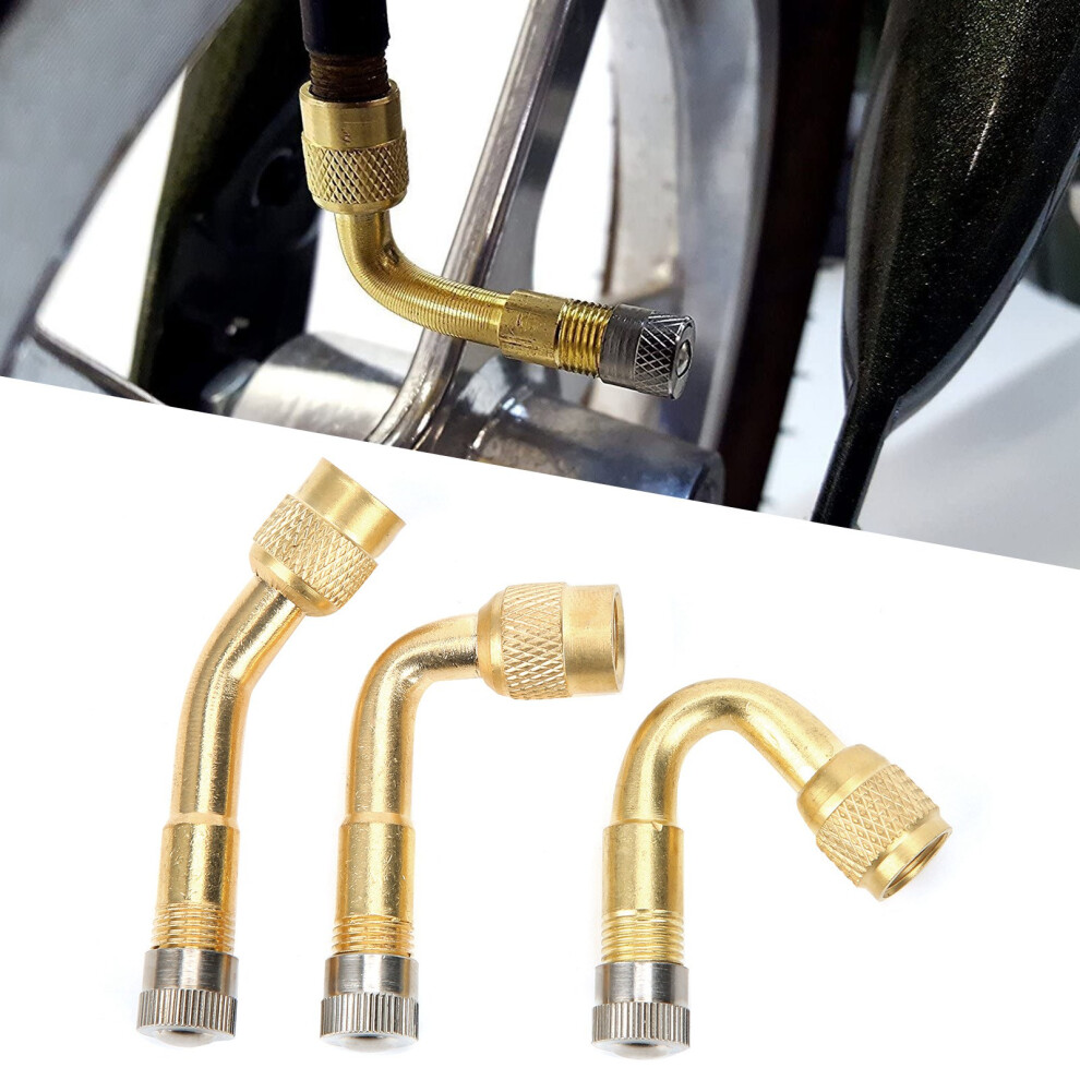 Brass Tire Valve Extension 90 135 45 Adapter For Car Motorcycle Bike Gold 9471341352614