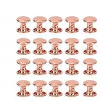 100 Sets Metallknöpfe Nieten Roségold Starker Glanz Hochharte Metalleisen-Nieten für DIY-Lederarbeiten Gürtel 8x6mm