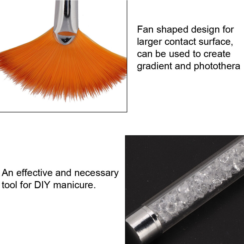 Fan Shaped Nail Art Pen Brush for Gradient and Flower Designs, White