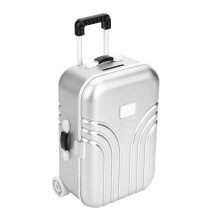 Adorable Silver Mini Luggage Toy for Kids with Smooth Rounded Parts