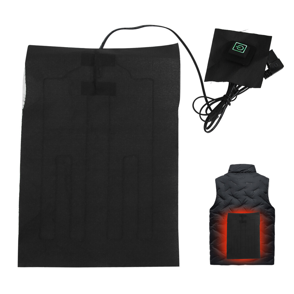 Electric USB Heating Sheet for Clothes Vest Adjustable Temp 45x40cm