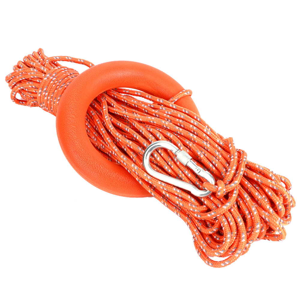 6Mm Pvc Lifesaving Rope 30M With Hook & Rings, Lightweight 4961341358884