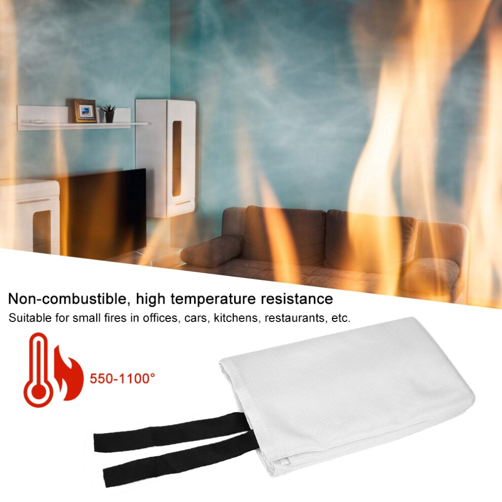 Emergency Fire Blanket 1m x 1m Fiberglass for Kitchen Camping Grill Car Use