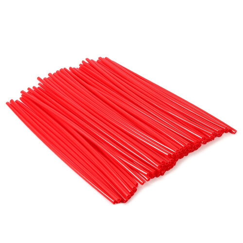 72 pc Universal Red Motocross Wheel Spoke Covers - Easy Install Kit 1