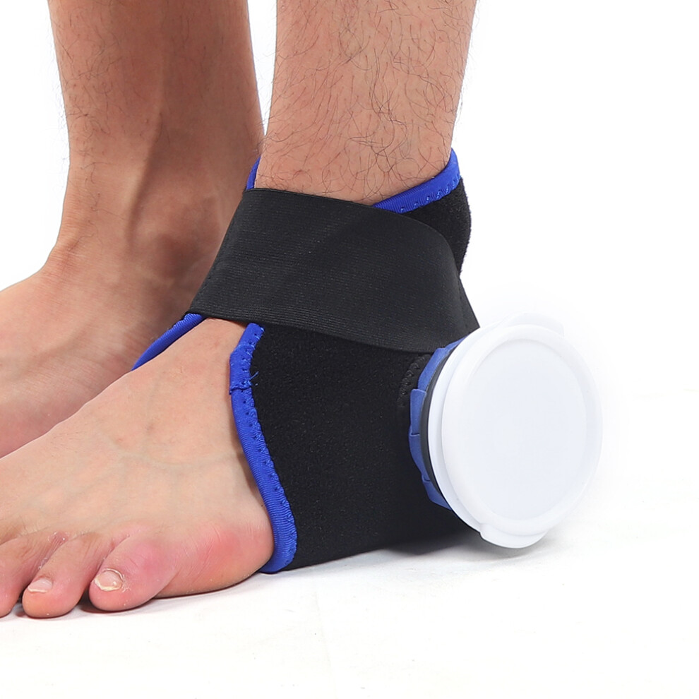 Blue 6 Inch Ice / Hot Compress Ankle Brace Kit For Therapy And Injury Recovery