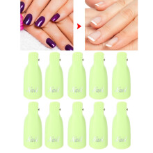 10er-Pack Grün Nagel UV-Gel Nagellack Entferner Clips-Set für Maniküre & Kunst