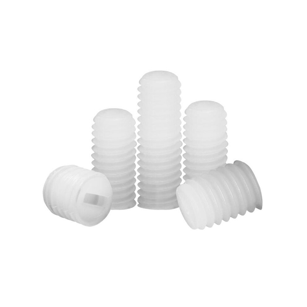 100pcs/set White Nylon Slotted Flat Point Screw Set For Wide-image-OPC-PJMK9PJ-NEW
