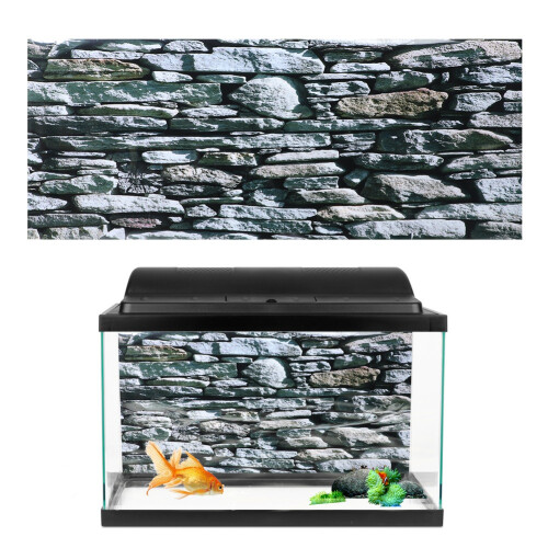 High Transparency Stonewall PVC Poster for Fish Tanks - 4 Size Options
