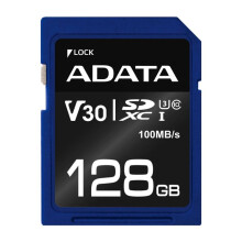 Cartão de memória flash ADATA Premier Pro 128 GB SDXC UHS-I - Classe de vídeo V30 / UHS-I U3 / Class10