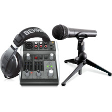 Aufnahme-Set - Behringer - PODCASTUDIO 2 USB - Mixer XENYX 302USB - Mikrofon XM8500 - Kopfhörer HPM1000