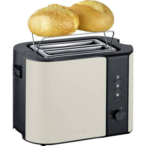 Severin 9576 Toaster mit Lichtanzeige, mit integrierter spezieller Waffelgrillbeige, schwarz