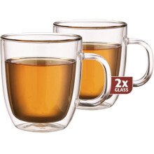 Maxxo verre à thé à double paroi 13 cm verre transparent 2 pièces