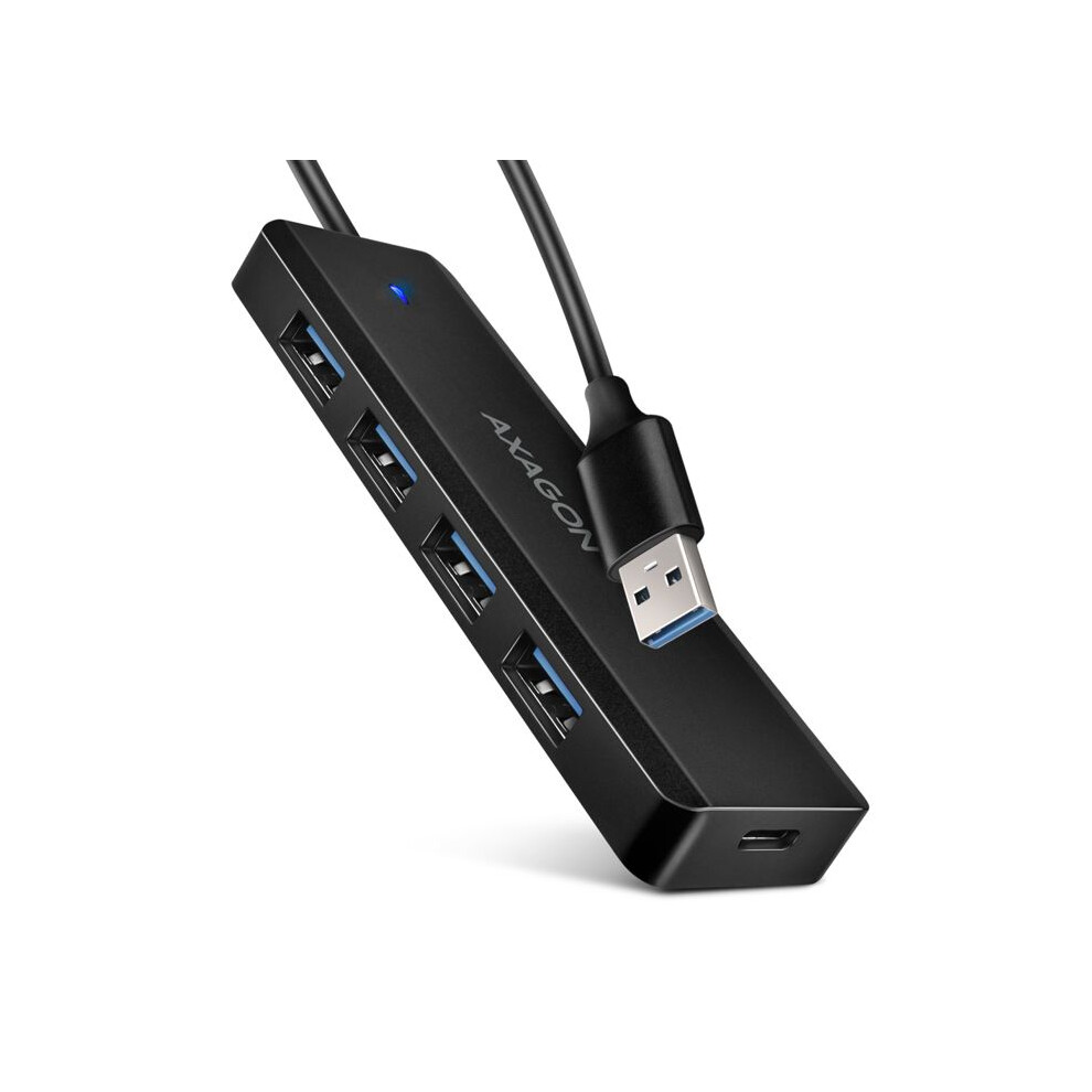 Axagon HUE-C1A 4-Port-5-Gbit (USB-C, 4 Ports), Dockingstation + USB Hub, Schwarz - Bild 4