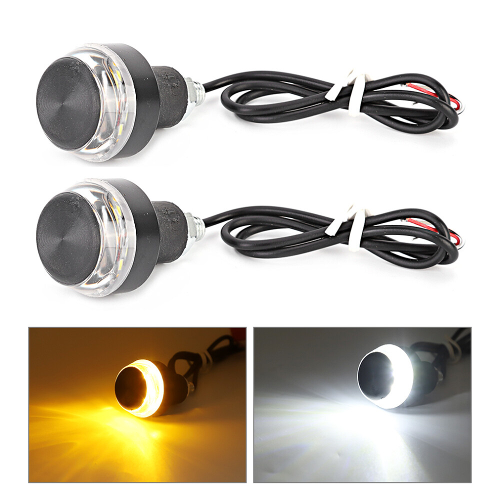 Led Handlebar Turn Signal Lights Dc 12V 22Mm For Motorcycles White/Yellow 8411341369077