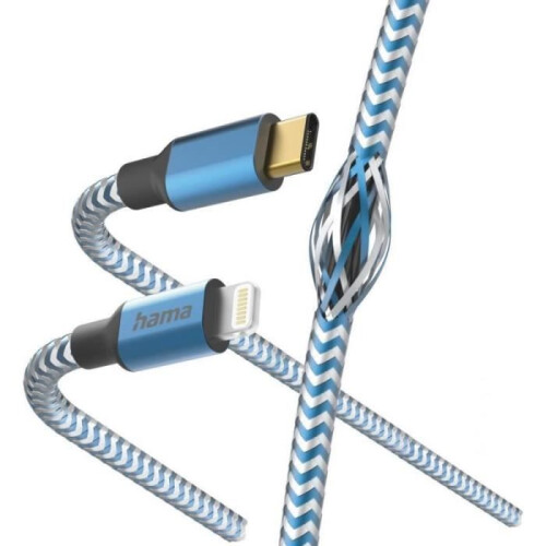 Hama USB-kabel - Hama - Reflecterend - 1,5 m - Lightning - USB C - Blauw