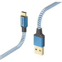 Hama Reflective USB cable USB 2.0 1.5 m USB A USB C Blue