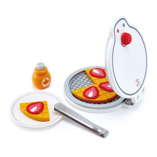 Gaufrier - HAPE - Branco - 4 waffles - Acessórios incluídos - Brinquedo de cozinha