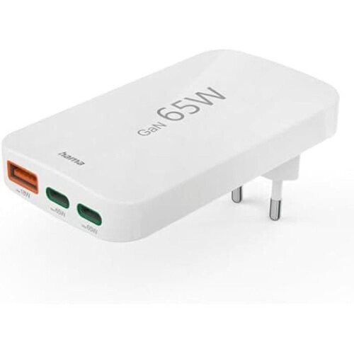 Hama Fast Charger - HAMA - 65W - 2 USB-C - 1 USB-A - Power Delivery - Quick Charge