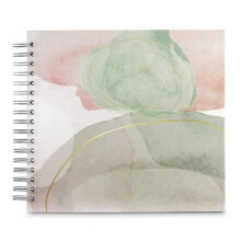 Album à spirale - Watercolor - 28 x 24 cm - 50 pages blanches - Couverture en papier structuré - Vert