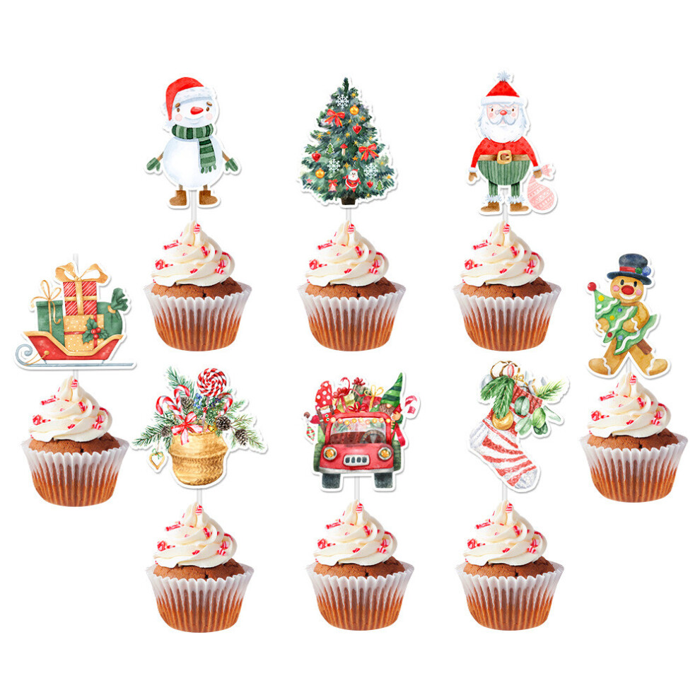 Look Merry Vintage Christmas Cake Decor Flags Set Holiday Paper Plugin Party-image-OPC-PJMM2CC-NEW