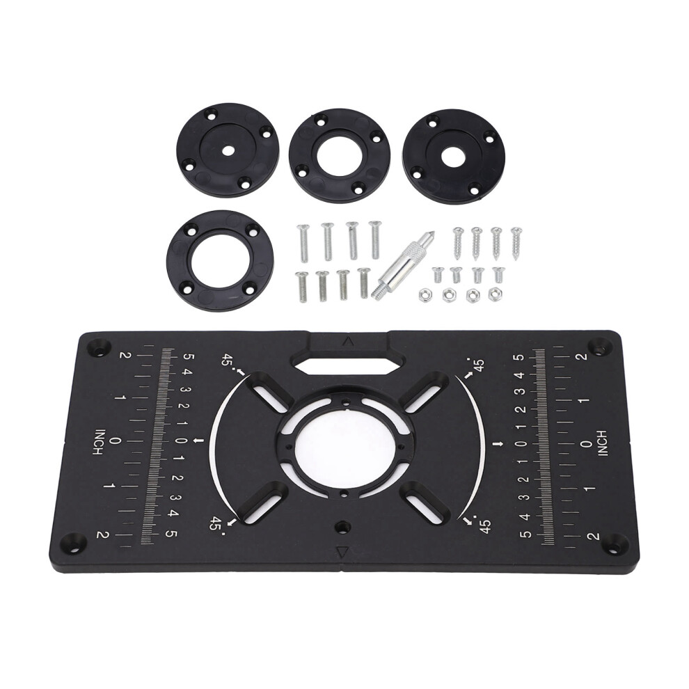 Router Plate Aluminum Alloy Router Table Insert Black