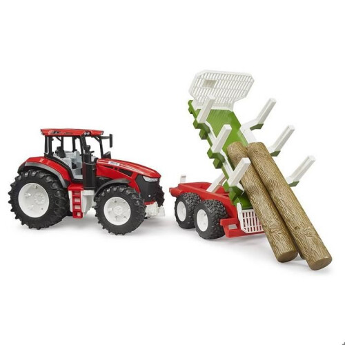 Bruder Trator ROADMAX com reboque florestal e 3 troncos de árvore 2