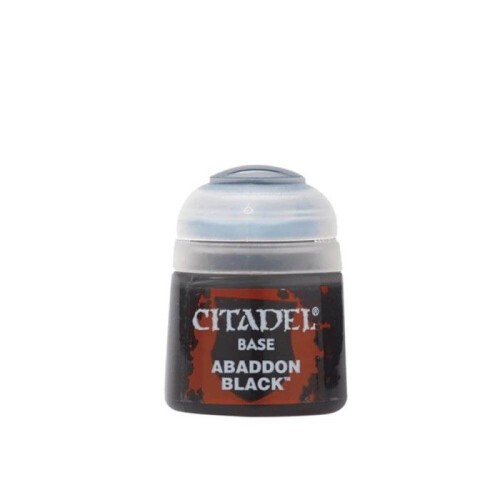 Games Workshop Paint - CITADEL - Base Abaddon Black - 12mL - Black - 4.6x4.5x5.4cm