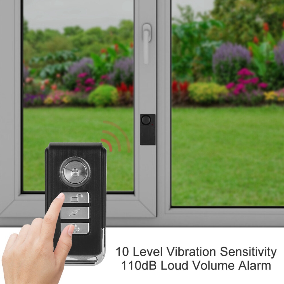 Wireless Vibration Alarm Kit With Remote Control, 110Db Loud, Adjustable Sensitivity 4641341377770