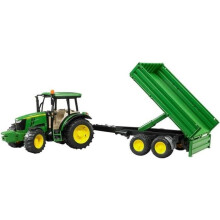 John Deere 5115M Tractor with Trailer - BRUDER - 1:16 Scale - For Boys Ages 3 and Up