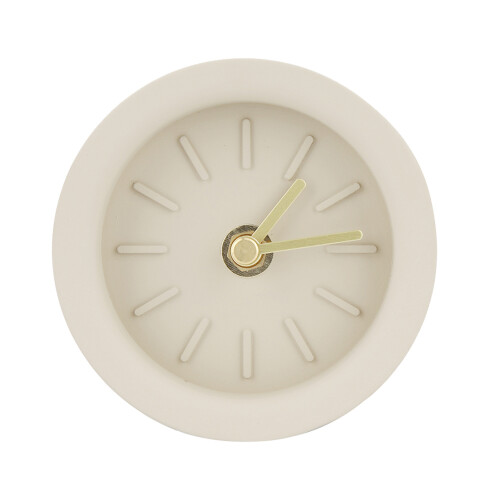 Concrete & Copper Silent Alarm Clock, 10cm Diameter, Lightweight 1