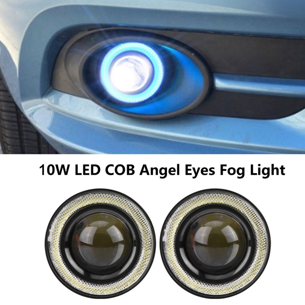 Universal 2Pcs 10W Cob Angel Eyes Car Fog Lights 3.5In White 9341341381351