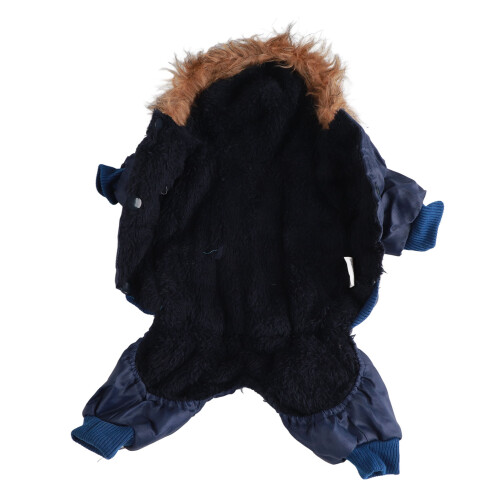 Hundekapuzenmantel XS blau Baumwoll-Polyester 1