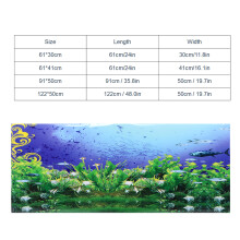 PVC Aquarium Poster Sticker 122x50cm Vivid Waterproof Landscape Image