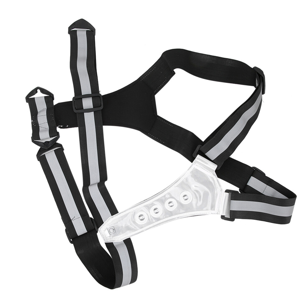 Elastic Led Reflective Safety Vest, Adjustable, Night Running Gear, Black White 7681341387185