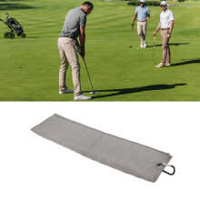 Mikrofaser Golf Tuch Waffelmuster Fitness Schweißabsorptionstücher mit Karabinerclip für Sport und Fitness grau