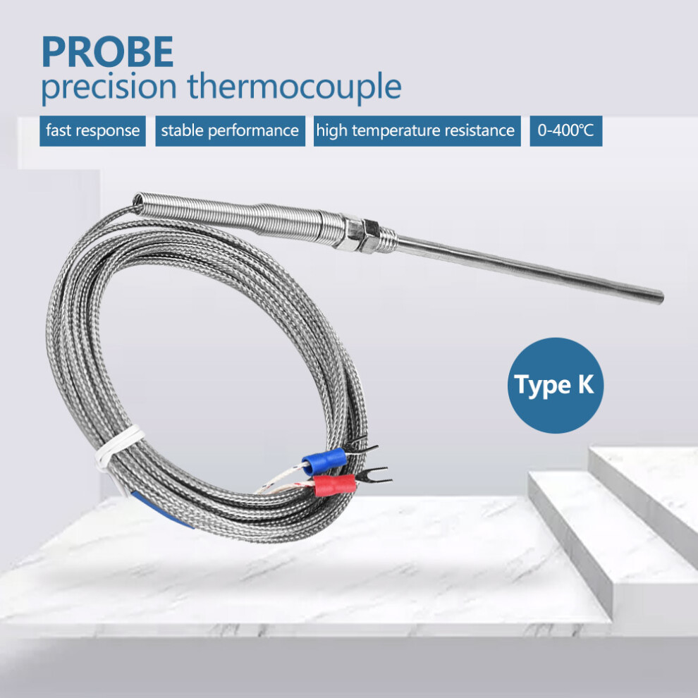 M8 Thread Type K Thermocouple Probe 100Mm 0-400C Temperature Sensor 3551341388922