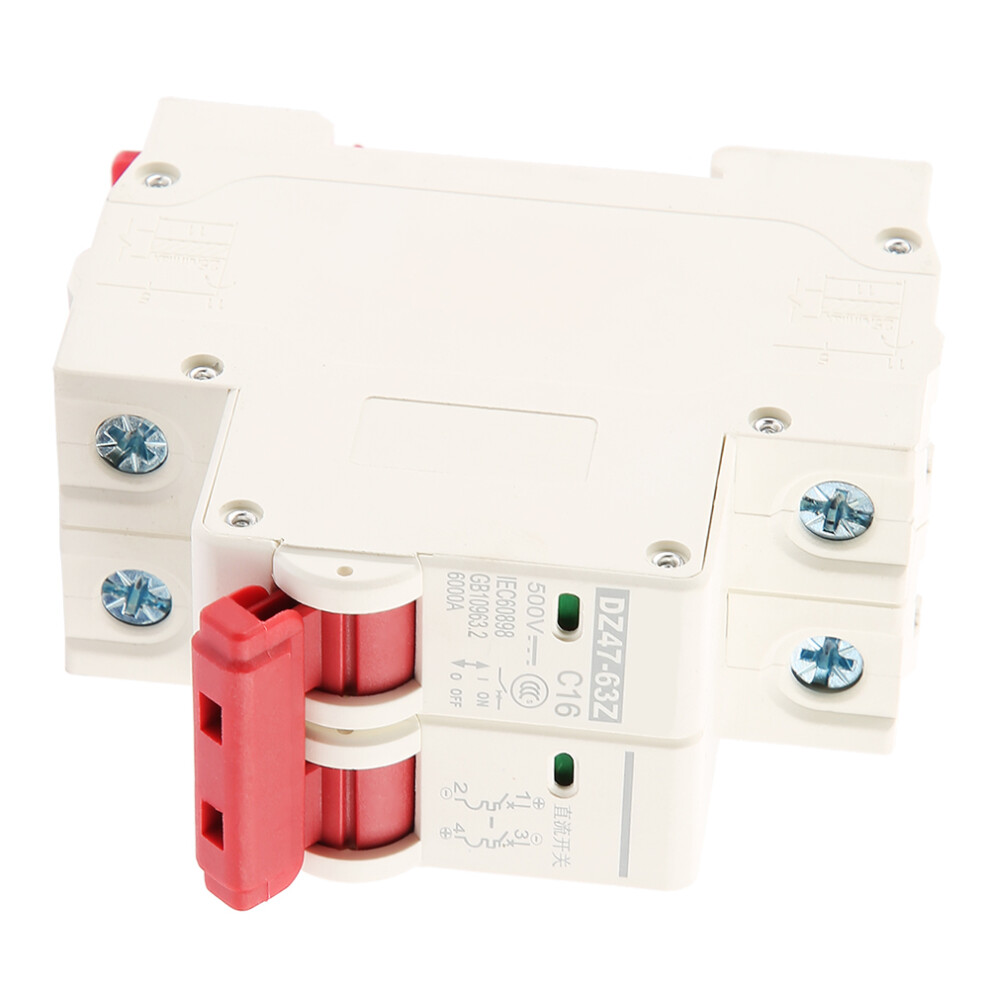 2P 16A Dc 500V Mini Circuit Breaker Dz47-63Z-2P, 6Ka Safety Switch 3371341389466