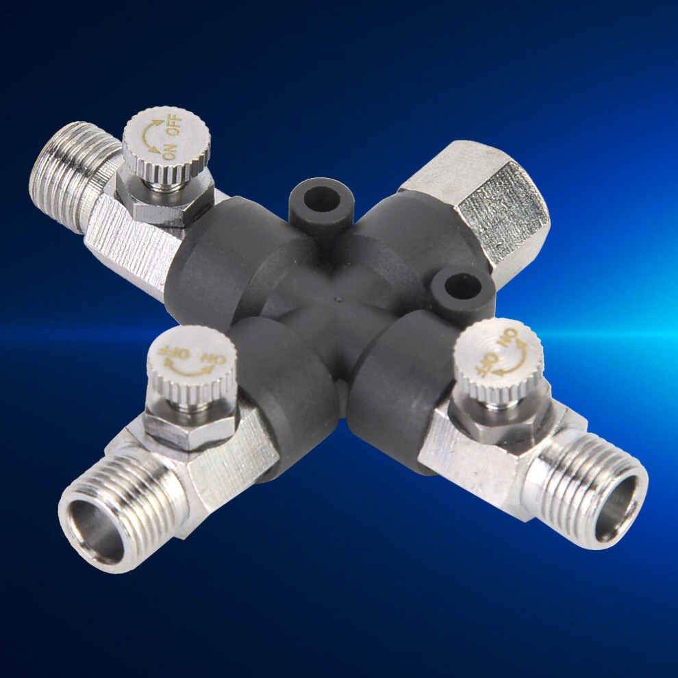 High Quality 1/8 Three Way Metal Airbrush Hose Splitter Connector 5041341393128