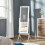 Homcom HOMCOM Freestanding Dressing Mirror 148x47cm Adjustable Angle White Frame Home 7