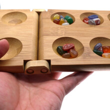Faltbares Holz-Brettspielset, klappbares Holzbrett mit Glaskugeln, ideal für Alltag, Partys, Festivals, tragbares Reisespiel, für Kinder un