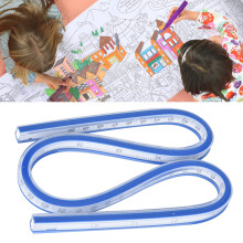 50cm Flexible Plastic Curve Ruler for Drafting Bending & Geometric Measurement