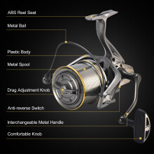 17+1BB Spinning Reel 4.8:1 Gear, Interchangeable Handle, Multiple Sizes