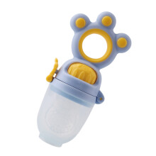 Baby-Frucht-Rotations-Bite-Behälter mit Sauger, geschmacksneutrales Silikon, niedliche Form, Druckfüller für Gemüse, Blau
