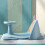Blue Baby Bath Seat with Round Corners & Triangular Structure for Stable Support 3