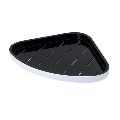 Triangle Waterproof Plastic Corner Rack for Bathroom, Black 1