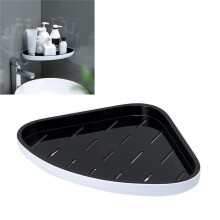 Triangle Waterproof Plastic Corner Rack for Bathroom, Black