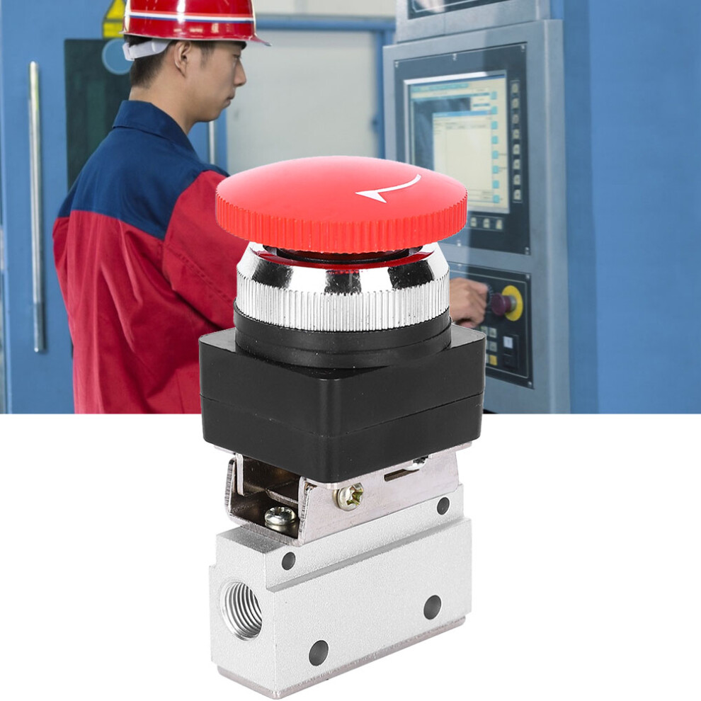 2-Position 3-Way G1/8 Pneumatic Mechanical Valve With Push Button Switch 3551341404042